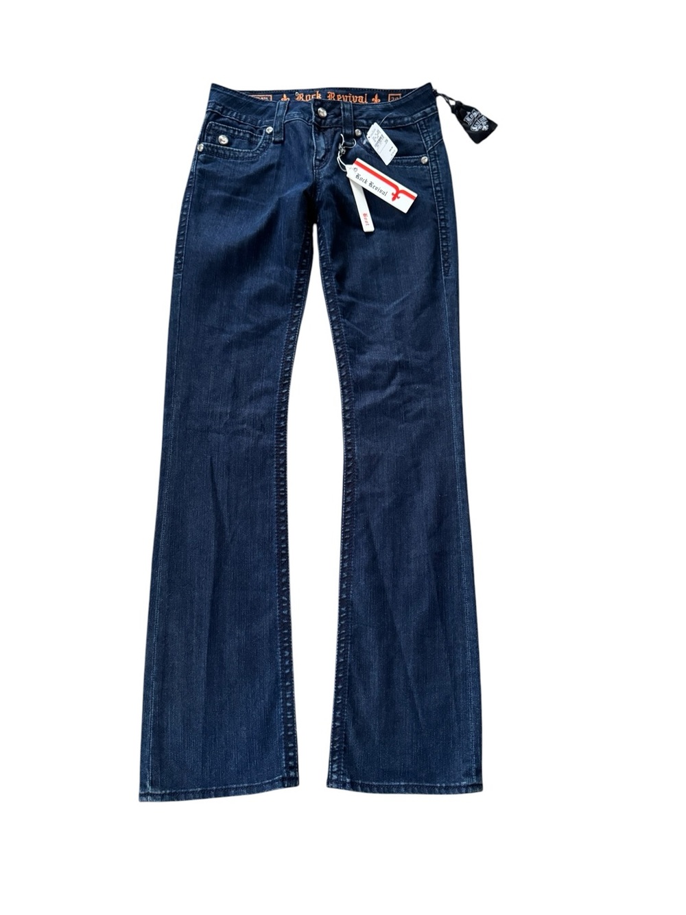 Rock Revival Adele Boot Jeans 29 Dark Wash Bling NWT